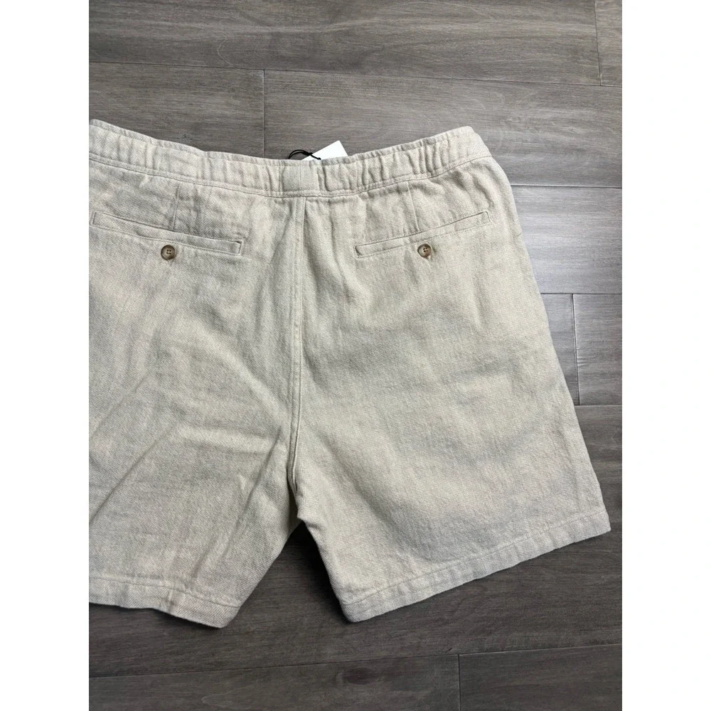 Octobre Éditions Men's Short Priam Naturel Shorts Men's Size 2xl Cotton Beige